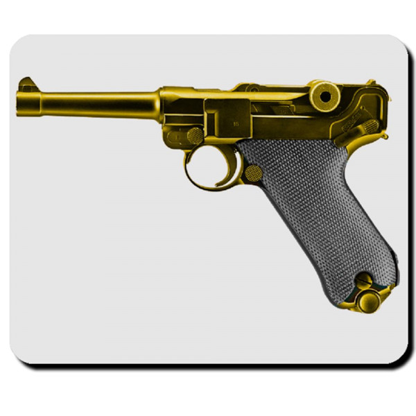 P08 Pistole Waffe gold Munition Parabellum Ordonnanzwaffe Mauspad #5357