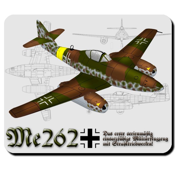 Me 262 Flugzeug Jäger Schwalbe Strahltriebwerk Mauspad #4067m