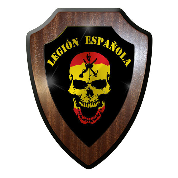 Wappenschild / Wandschild -Legión Española Spanische Legion Skull Spanien #9823