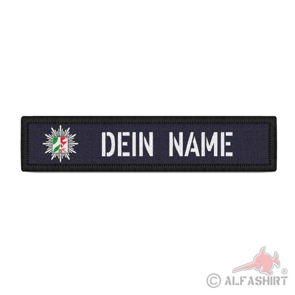 Patch Name Tag Police NRW Velcro Stripes Personalized with Name # 35221