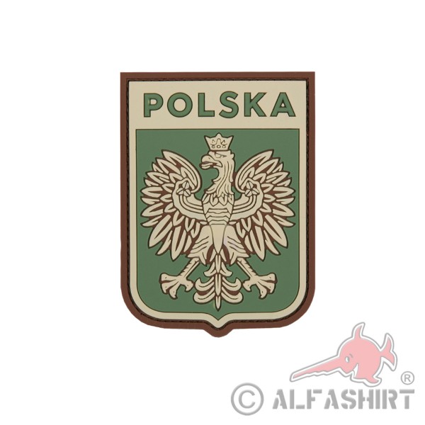 3D Rubber Patch Polska Polen Wappen Landesflagge Alfashirt Airsoft 10x7cm #27108