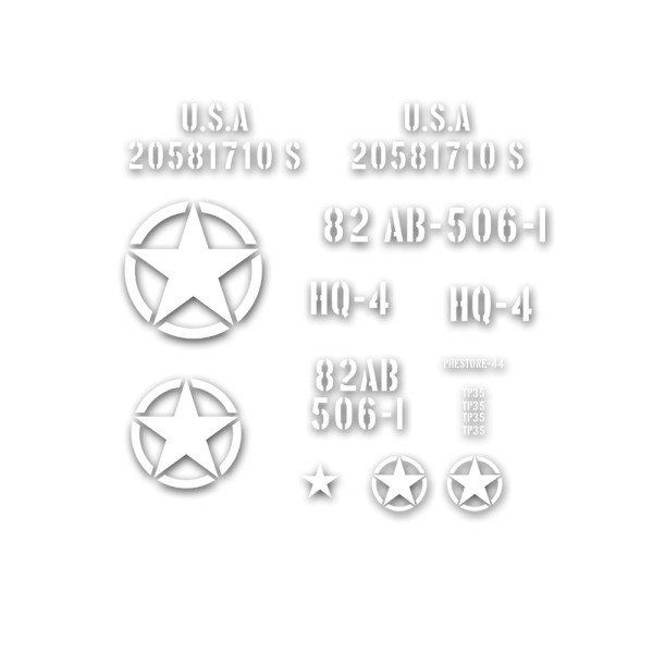 Normandy Army Invasion Star sticker suitable for Jeep Willys Ford Hotchkiss # A5628