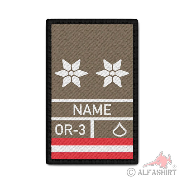 Rank Patch Bundesheer personalizable rank Austria Name 9,8cmx6 #40119