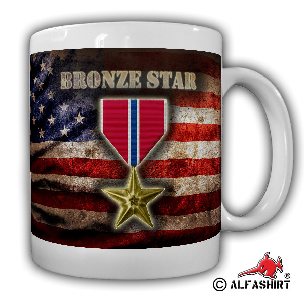 Bronze Star Us Army Orden Abzeichen Verdienst Tasse #15852
