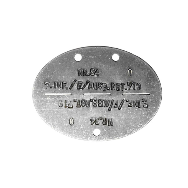 Desired dog tag WH with embossed # 23385