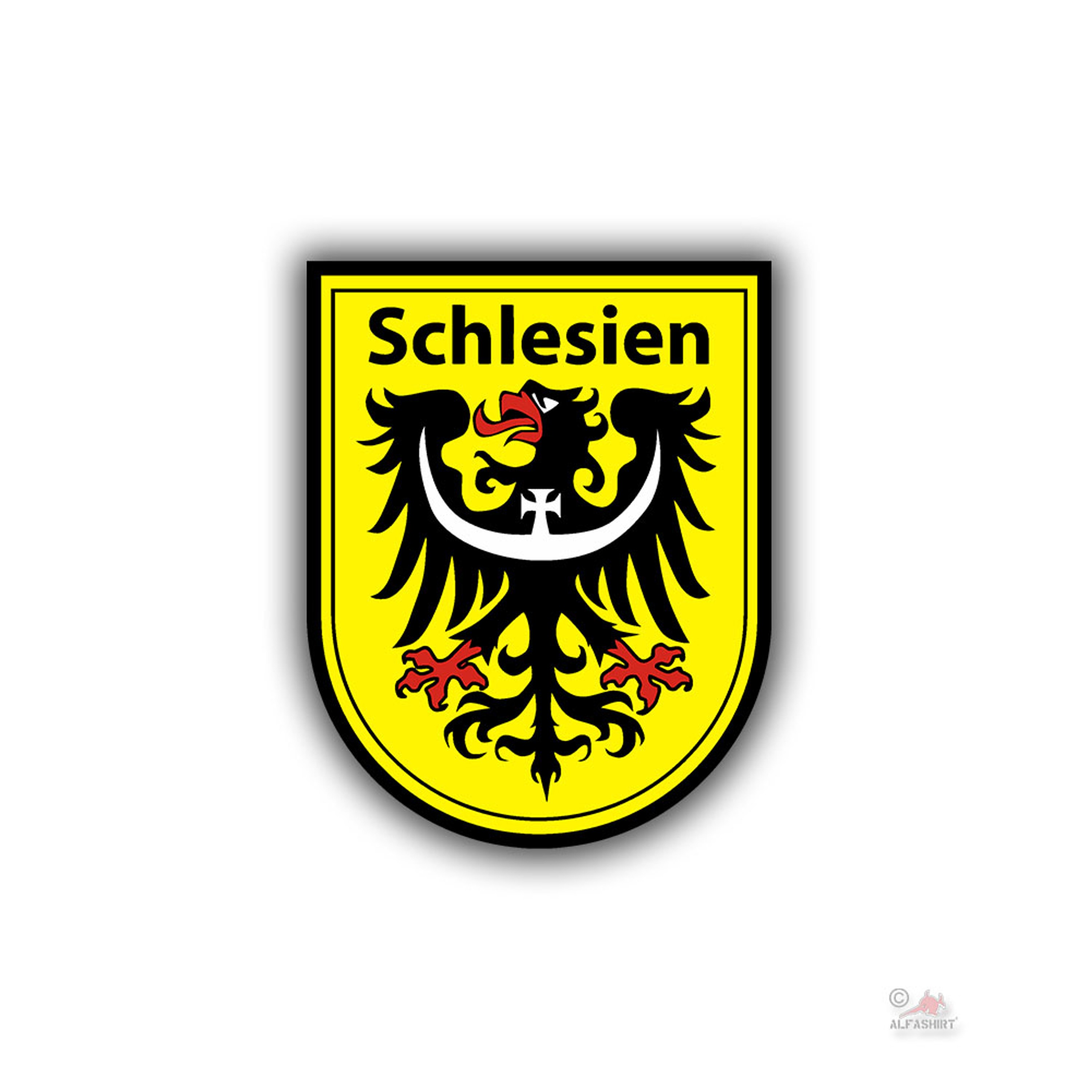 Schlesien Wappen groß Auto Aufkleber Adler Schlesier Heimat 45x57