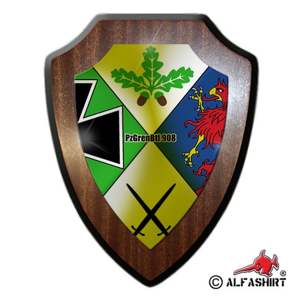 Heraldic shield PzGrenBtl 908 Panzergrenadierbataillon Kompanie BW Wappen # 15568
