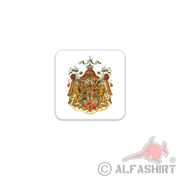Sticker Duchy of Saxony-Coburg and Gotha Coat of Arms 7x7cm A3278