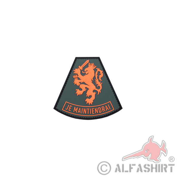 3D Rubber Je Maintiendrai Patch Orange Niederlande Dutch Alfashirt 9x 8 cm#26940