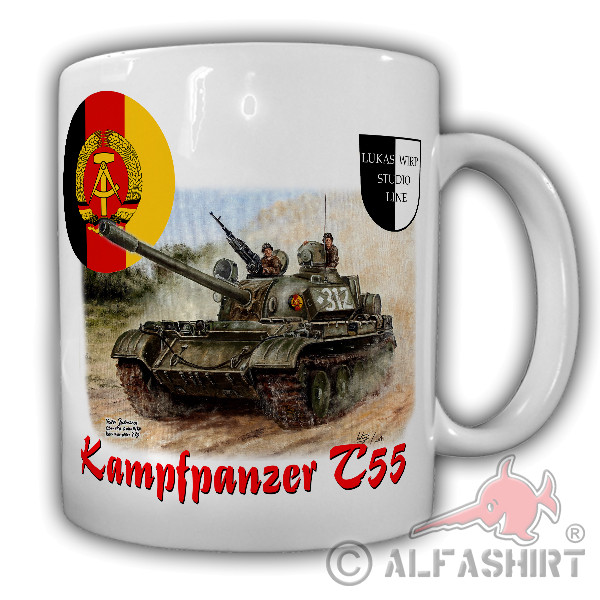 Tasse Lukas Wirp NVA Kampfpanzer Gemälde T55 7 PzDiv DDR Militärbezirk #26056