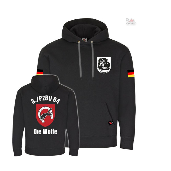 3 PzBtl 64 Wolfhagen the Wolves Panzer Battalion Division Hoody # 35243