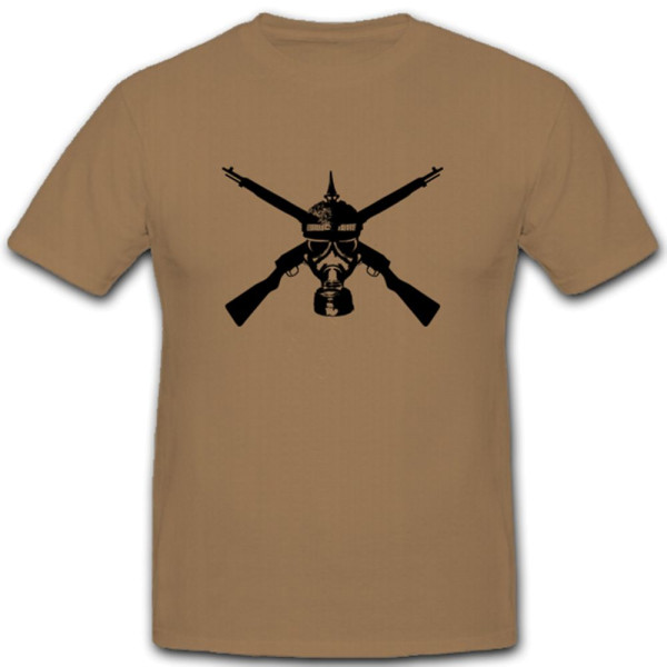 Preußischer Soldat Gasmaske Gewehr Adler Wk Wh Wappen Abzeichen - T Shirt #3618