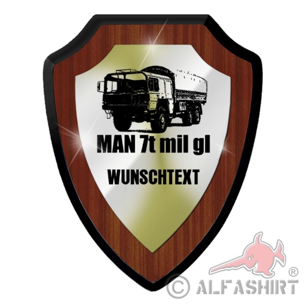 Wappenschild MAN 7t mil gl Personalisiert Wunschtext Bundeswehr BW Kat 7 #38323