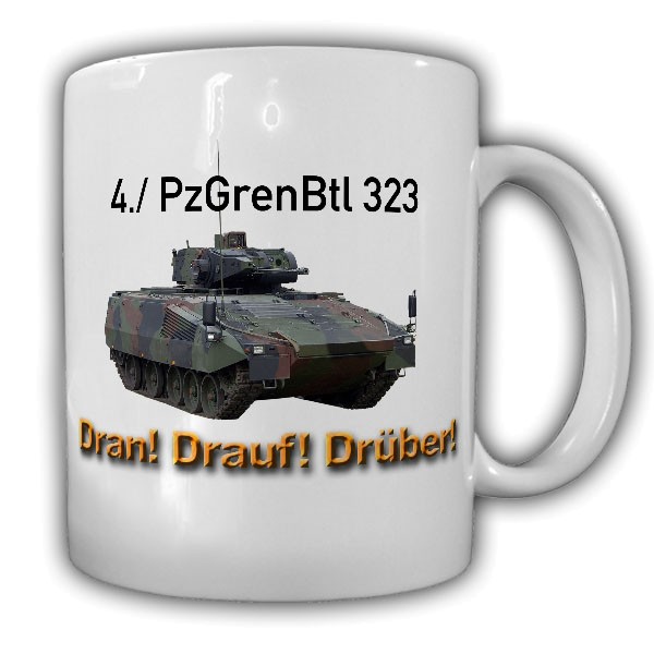 Tasse 4 PzGrenBtl 323 Panzergrenadierbataillon Bundeswehr Militär Panzer #20400