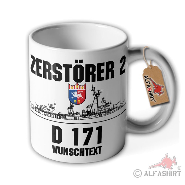 Tasse Zerstörer 2 D171 Wunschtext Personalisiert Bundesmarine Fletcher #36139