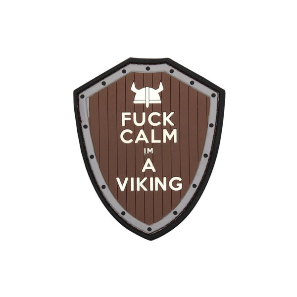 Viking Patch 3D Rubber Fuck Calm Viking Shield Warrior Odin Wotan Thor # 22989