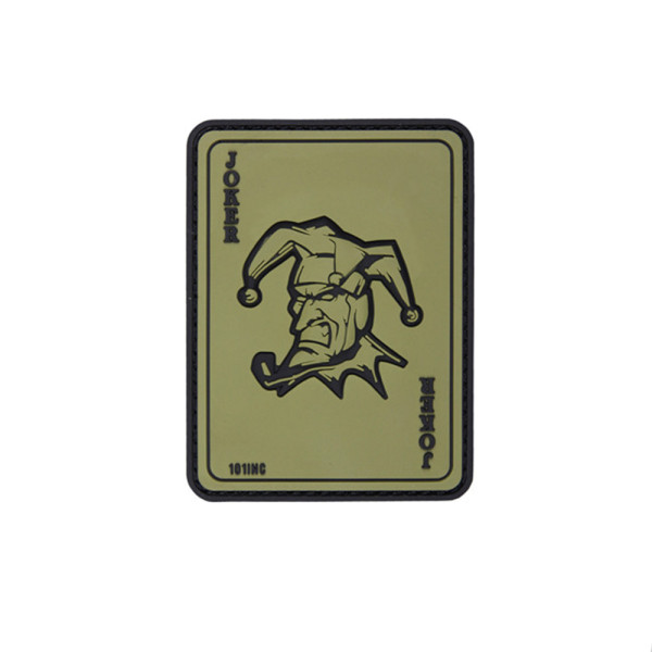 3D Rubber Joker Card Patch Kartenspiel Casino Alfashirt Emblem 5x8 cm#26911