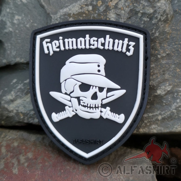 3D Rubber Patch Heimatschutz field death cap skull 7x6cm #38827