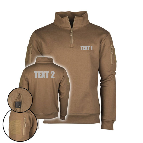 Tactical Pullover BW reflektierend personalisiert Wunschtext Dein Text #42775