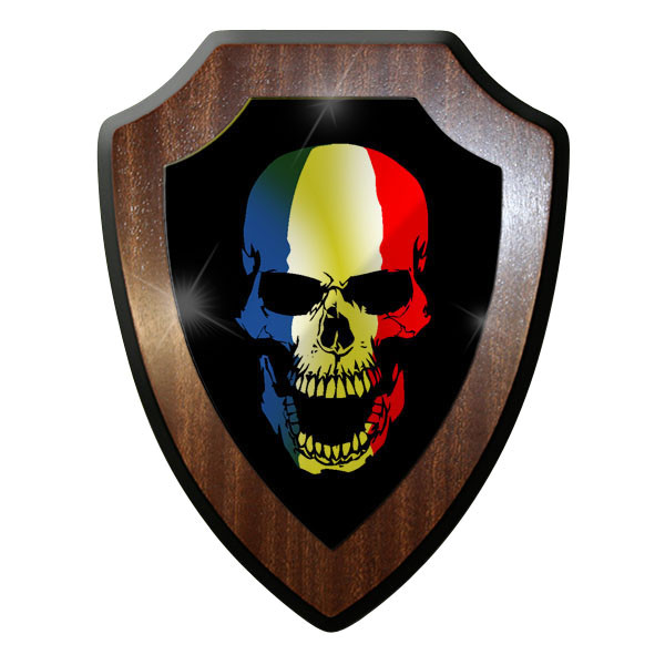 Wappenschild / Wandschild -Frankreich Skull France Totenschädel #9748