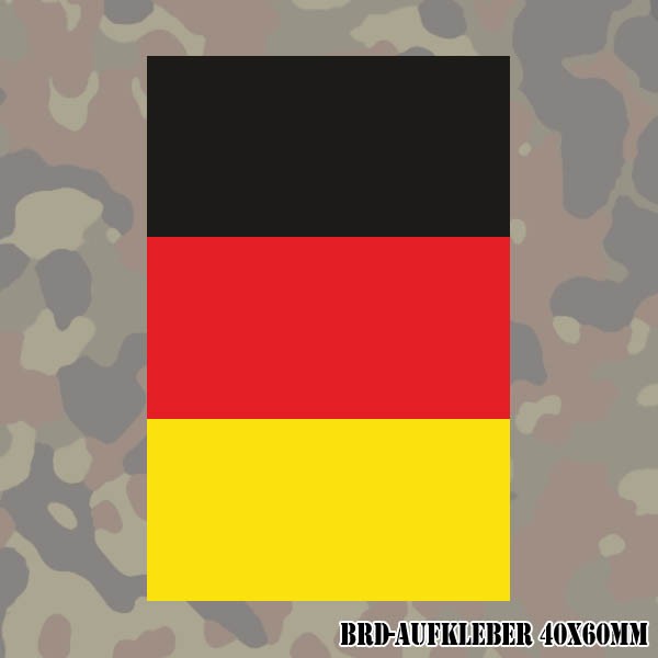Sticker Germany Flag BRD License Plate Fan Y BW srg 4x6cm # A046