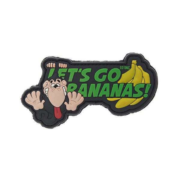 3D Rubber Lets go Bananas Patch Airsoft Fun Humor Affe Alfashirt 5x10 cm#26998