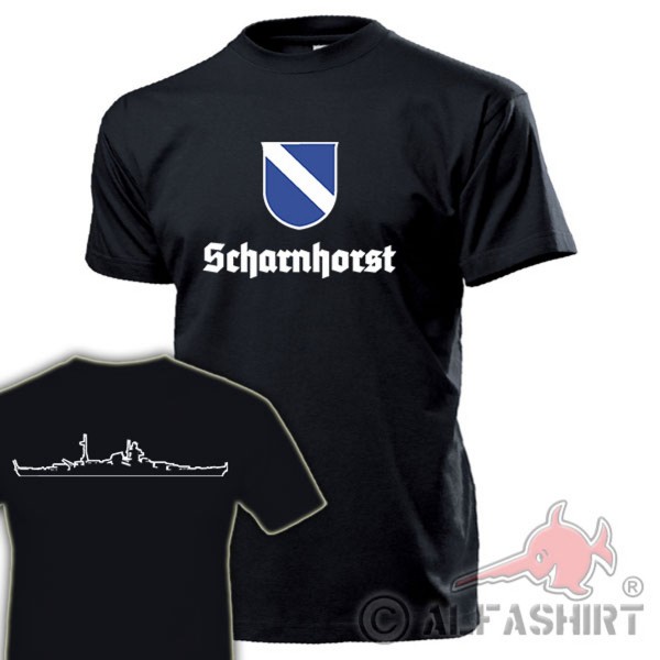 Schlachtschiff Scharnhorst Crew Wappen Abzeichen Emblem Marine T-Shirt #17830