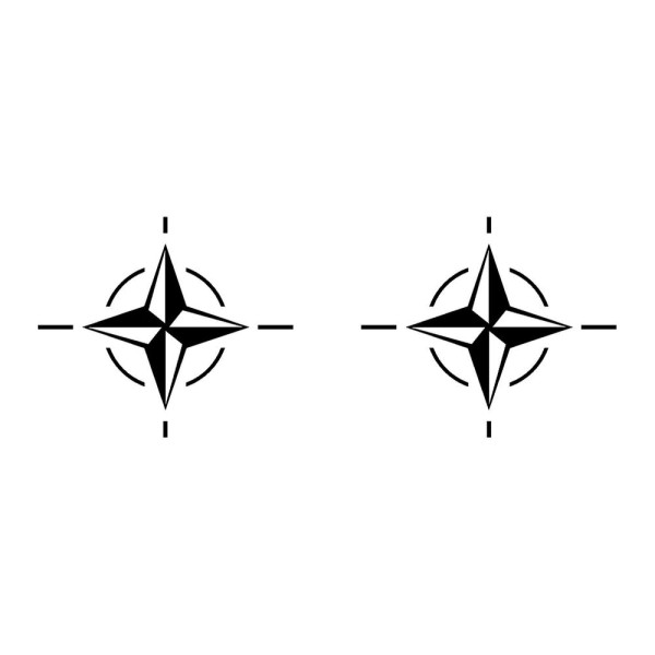 Nato Set North Atlantic Treaty Organization Kompass Rose Stern 2x 8x7cm#A4782