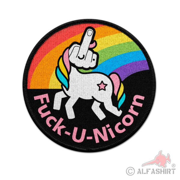 9cm Patch Fuck-U-Nicorn Unicorn Rainbow Glitter Fun Magical Patch #39861