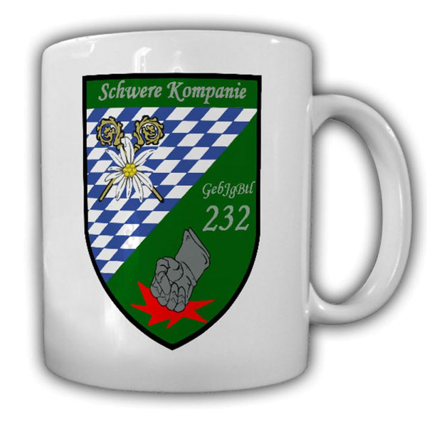 Tasse Schwere Kp GebJgBtl 232 Kompanie Wappen Abzeichen Gebirgsjäger #23305