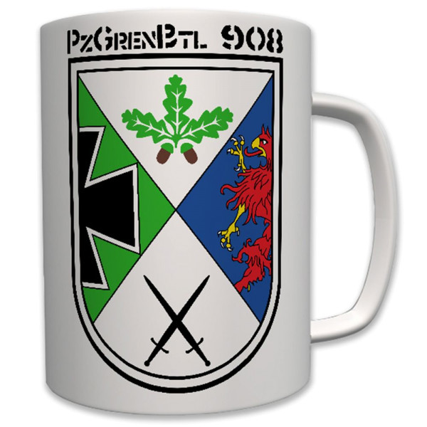 PzGrenBtl 908 Panzergrenadierbataillon Bataillon Wappen Emblem - Tasse #5690