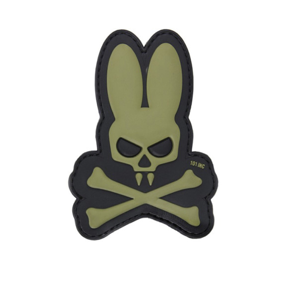 3D Rubber Patch Skull Bunny Hase Totenkopf Skull Militär Fun Humor 6x9cm #32625