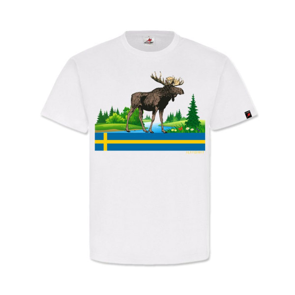 Schweden Elch Natur See Urlaub Camping Wald Insel Winter Natur T-Shirt #31894