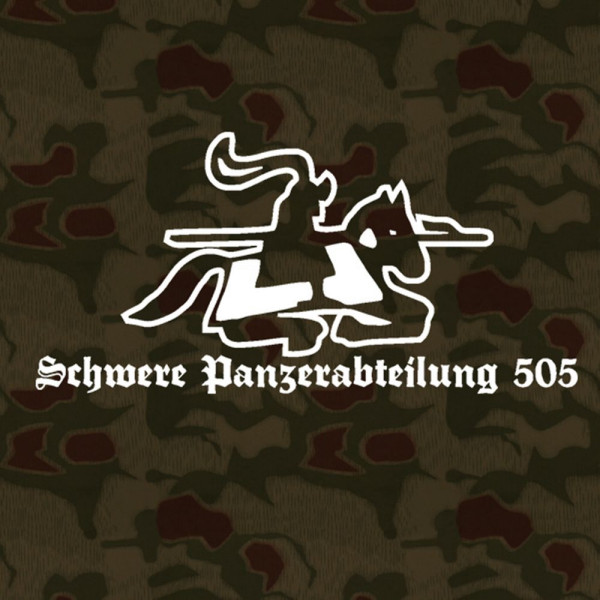 Aufkleber/Sticker - sPzAbt 505 schwere Panzerabteilun (weiß, 15x7cm) #A121