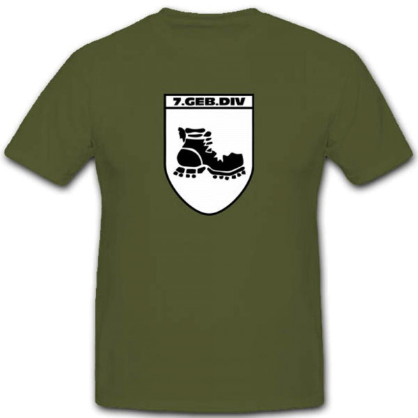 Gebdiv 7 Gebirgsdivision Edelweiss Wk Wappen Abzeichen Garde T Shirt #3513