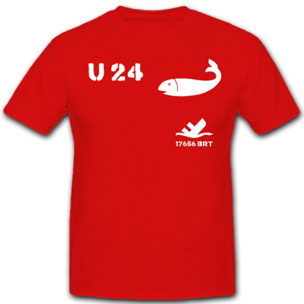 U 24 U Boot Marine U-Boot Untersee Boot Wappen Abzeichen - T Shirt #4162