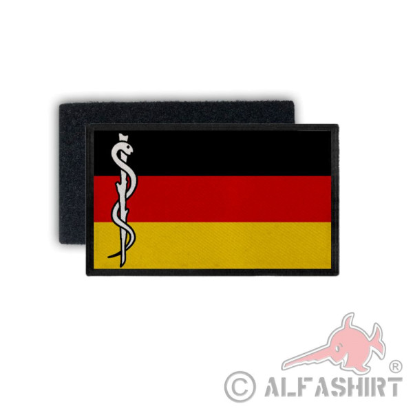 Patch Deutschland Flagge Äskulap Rettungsdienst Sanitäter BRD 7,5 x 4,5 #34936