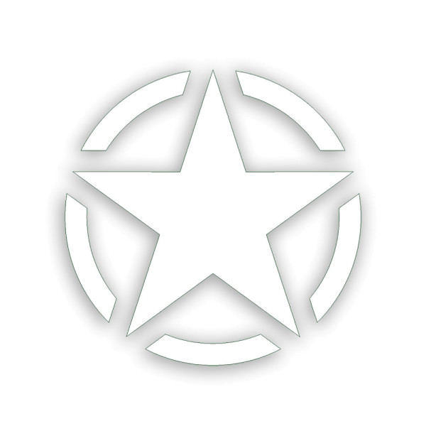Army star white military sticker star America KFZ Willys 15x15cm # A4593