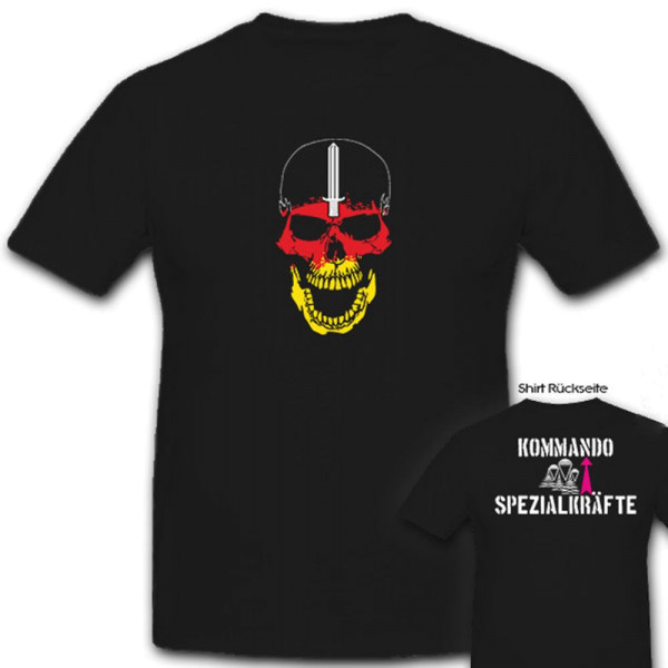 KSK Kommando Spezial Kräfte Deutschland Flagge Skull Totenkopf - T Shirt #6718