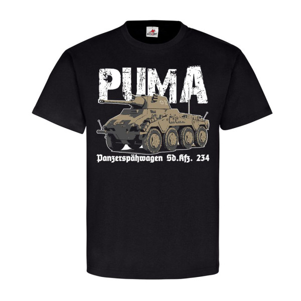 Panzerspähwagen Puma SdKfz 234 8 Rad Panzer Normandie 5cm Kanone - T Shirt #25416