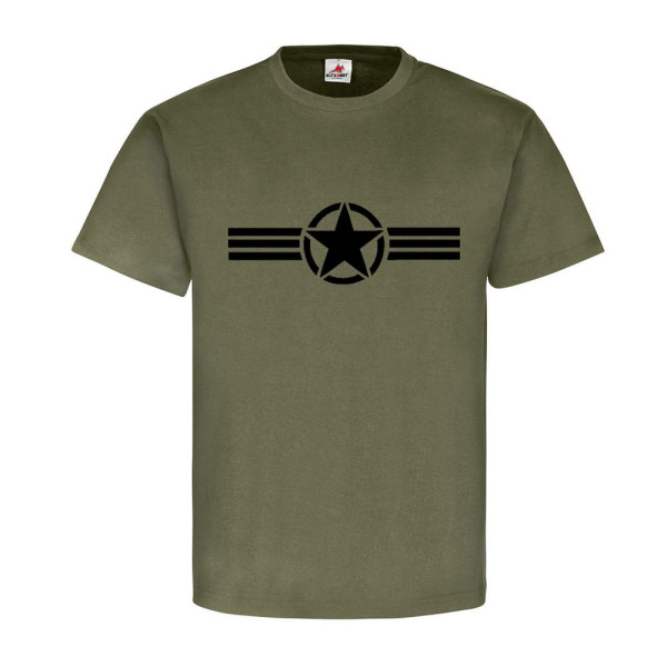 US Stern Army WW2 America USA Air Fore Stars and Stripes Soldat T Shirt #19358