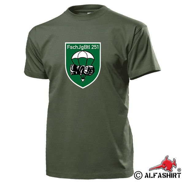 FschJgBtl 251 Paratrooper Battalion BW Calw Coat of Arms Badge T Shirt # 15367