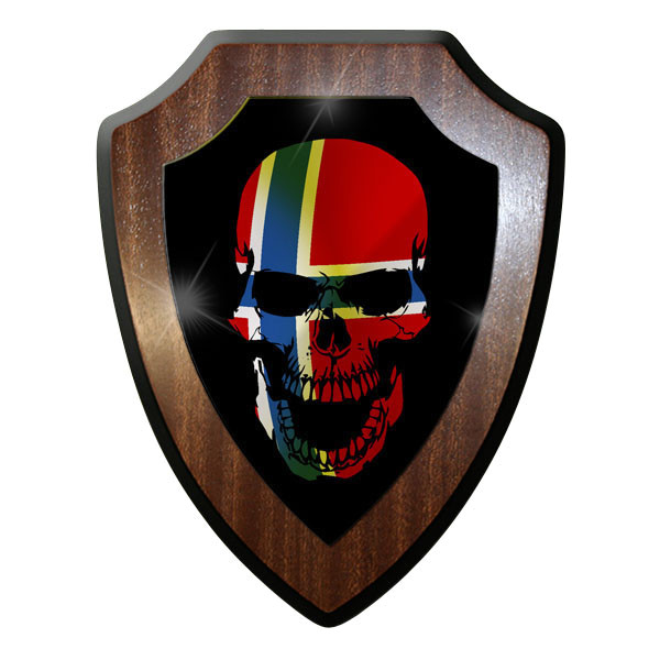 Wappenschild / Wandschild -Norwegen Skull Totenkopf Totenschädel Tattoo #9866