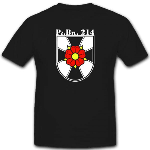 Pzbtl 214 Panzerbataillon 214 Panzer Blume Militär Wappen T Shirt #2664