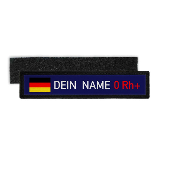 Namenschild Deutschland Blutgruppe 0 Rh positiv Bundeswehr BW Einheit #34494