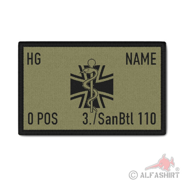 Patch 9.8x6cm Bundeswehr medical service rank name # 39711