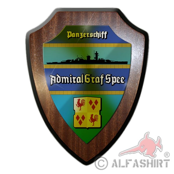 Wappenschild Panzerschiff Admiral Graf Spee Montevideo Wappen Schiff #12063