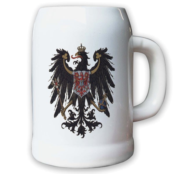 Krug / Bierkrug 0,5l - Preußische Provinz Brandenburg Flagge Fahne Wappen #9422