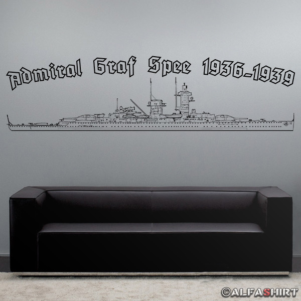 Admiral Graf Spee Schlachtschiff 1936-1939 45x137cm Wandtattoo #5707