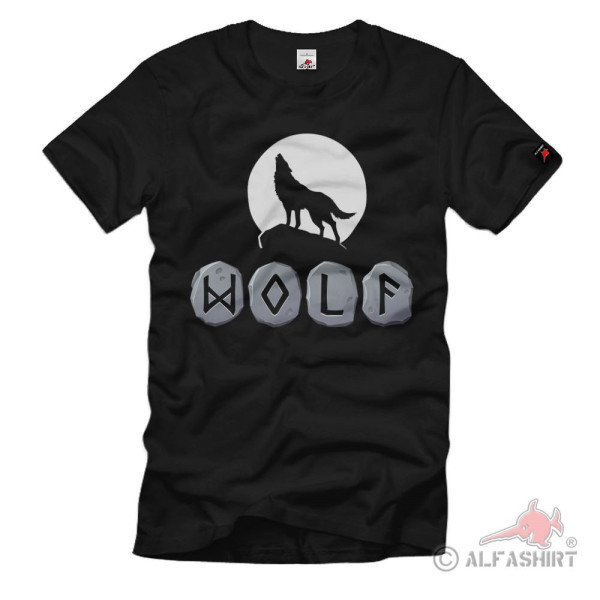 Wolf Runensteine Odin Rudeltier Mythologie Nordisch Geri Freki T-Shirt#40624